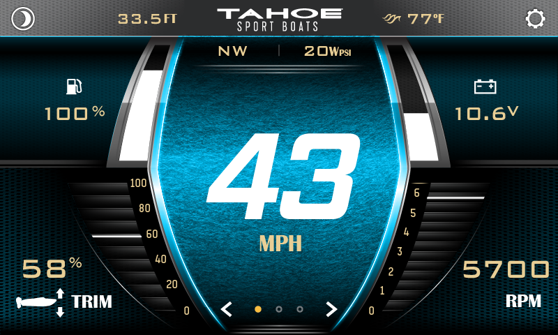 TAHOE Boats Digital Dashboard